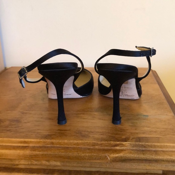 Jimmy Choo Bedazzled black satin heels crystal embellishments - Picture 5 of 16